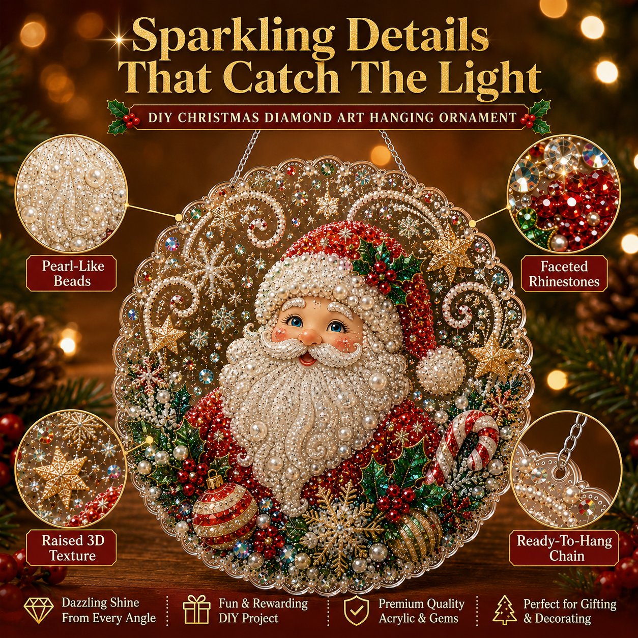 Kit di Arte a Diamante Natalizio per un Cattura Luce Festivo