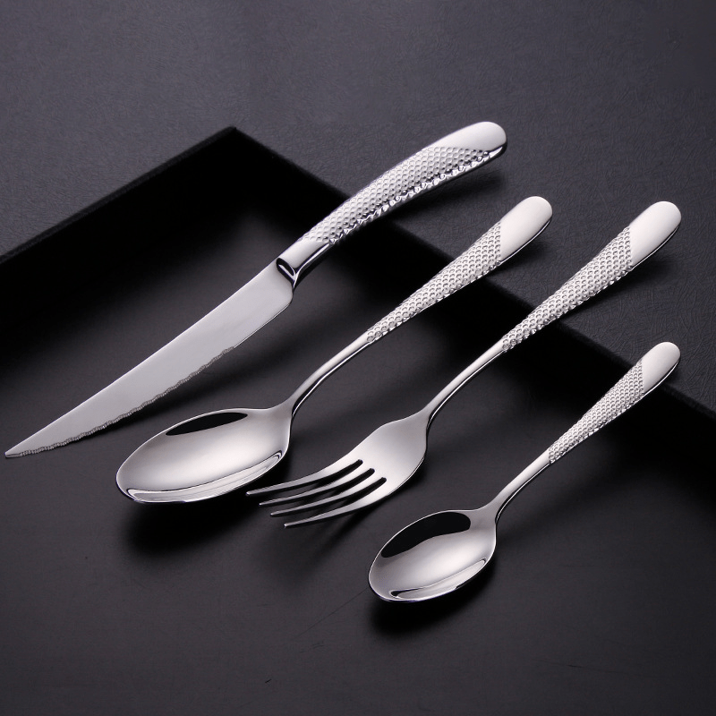 Textured Stainless Steel Cutlery Set – Elevates Dining