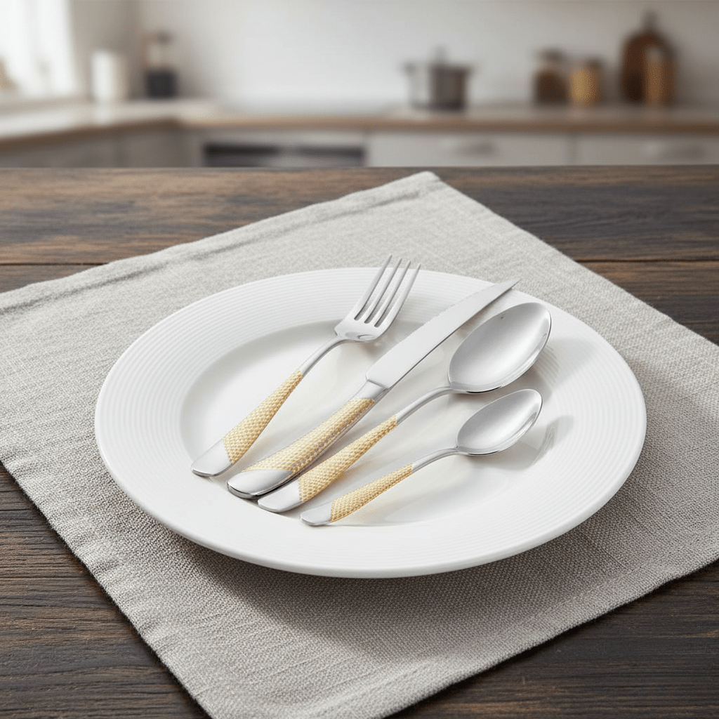 Textured Stainless Steel Cutlery Set – Elevates Dining