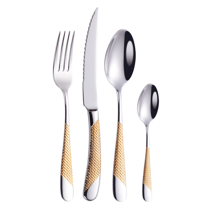Textured Stainless Steel Cutlery Set – Elevates Dining