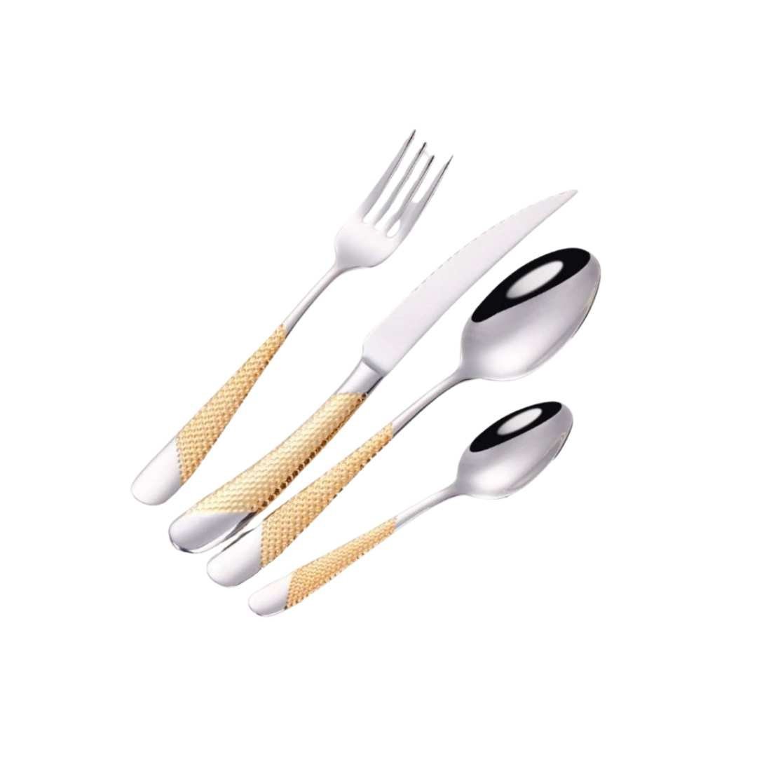 Textured Stainless Steel Cutlery Set – Elevates Dining