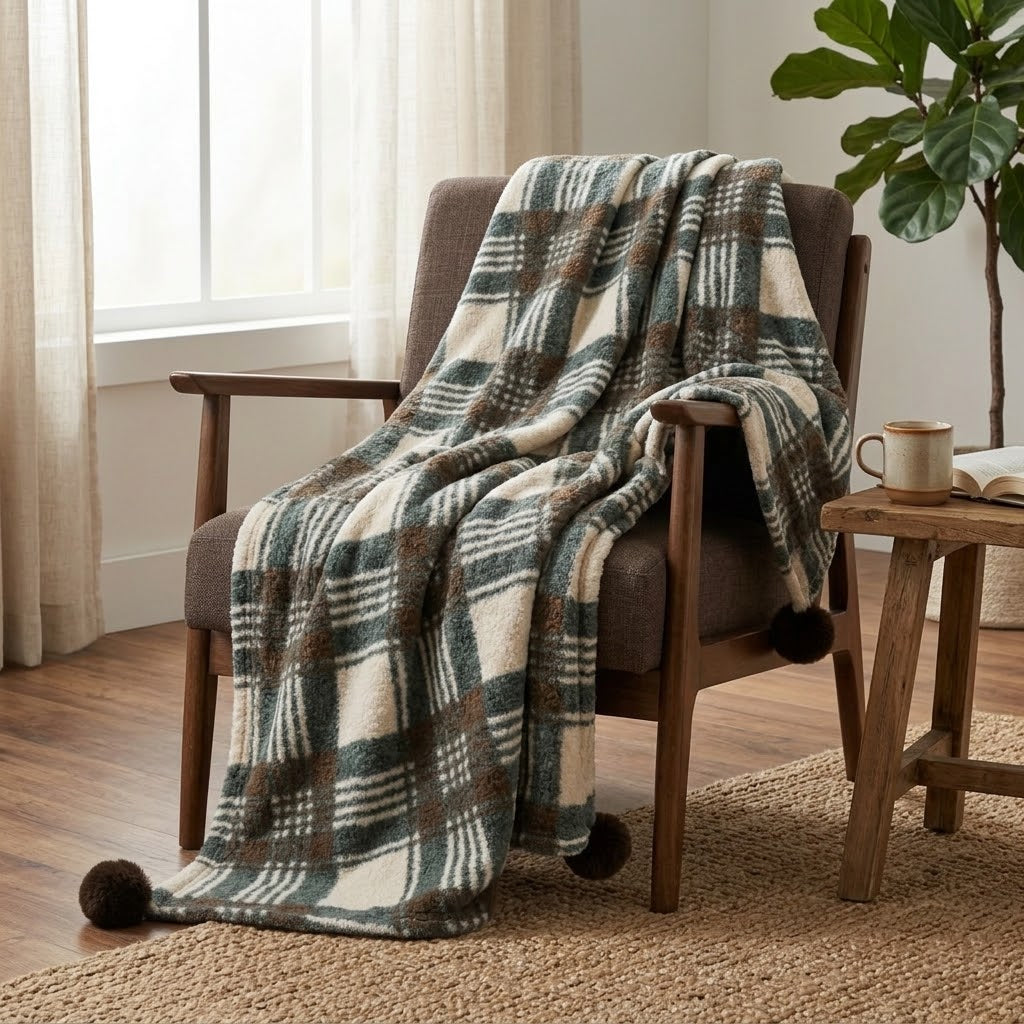 Nordic Plaid Blanket For Cozy Character