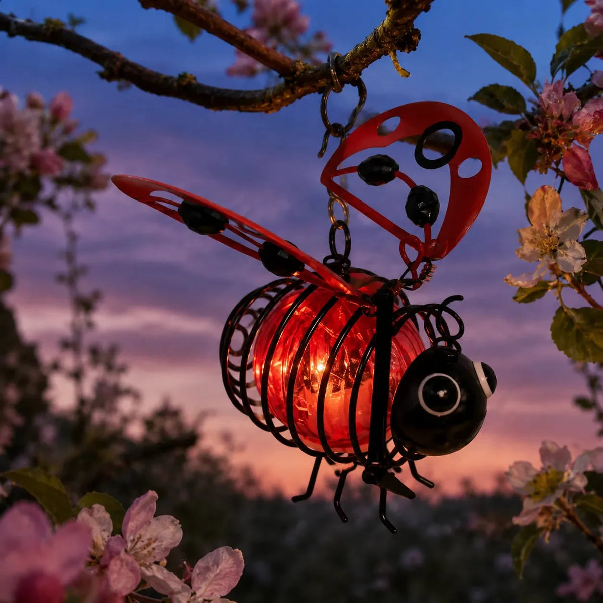 Solar Hanging Bee Lamp With Garden Glow