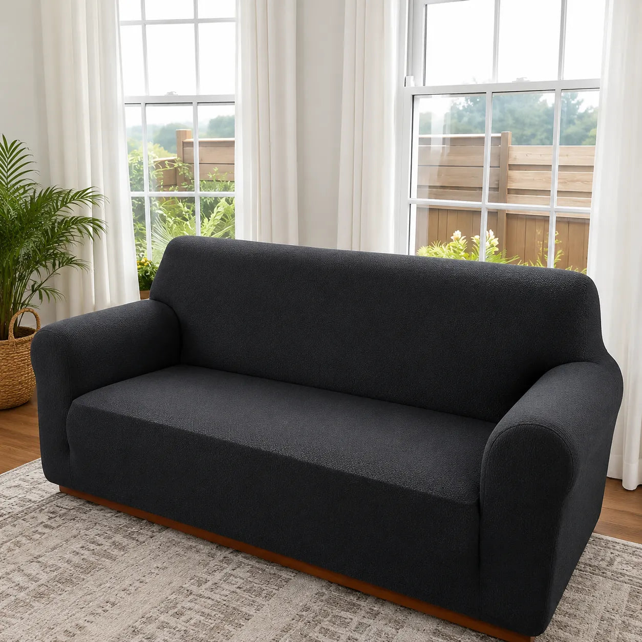 Jacquard Sofa Cover With Sculpted Texture