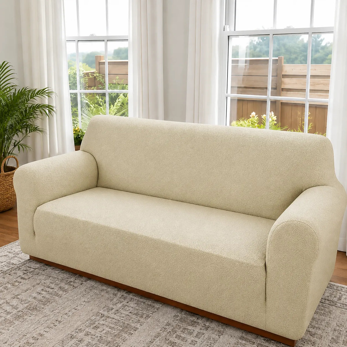 Jacquard Sofa Cover With Sculpted Texture