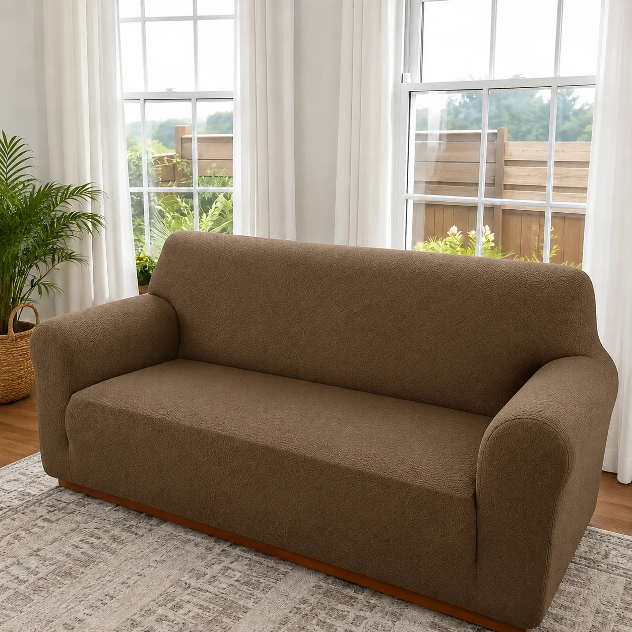 Jacquard Sofa Cover With Sculpted Texture