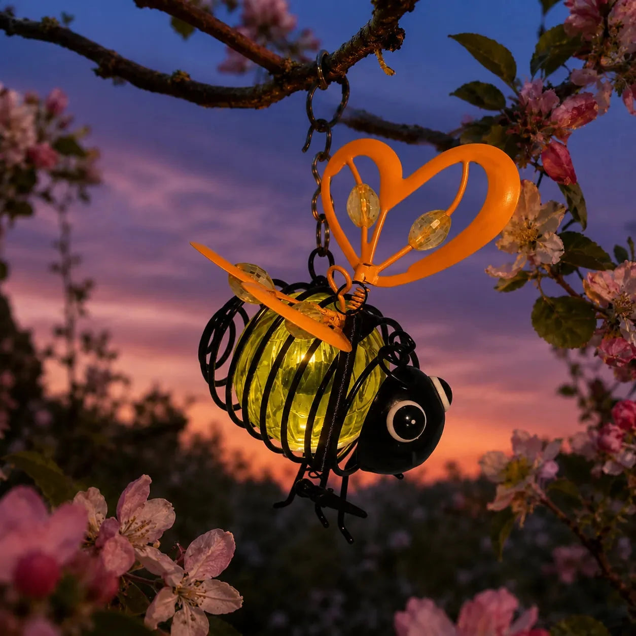Solar Hanging Bee Lamp With Garden Glow