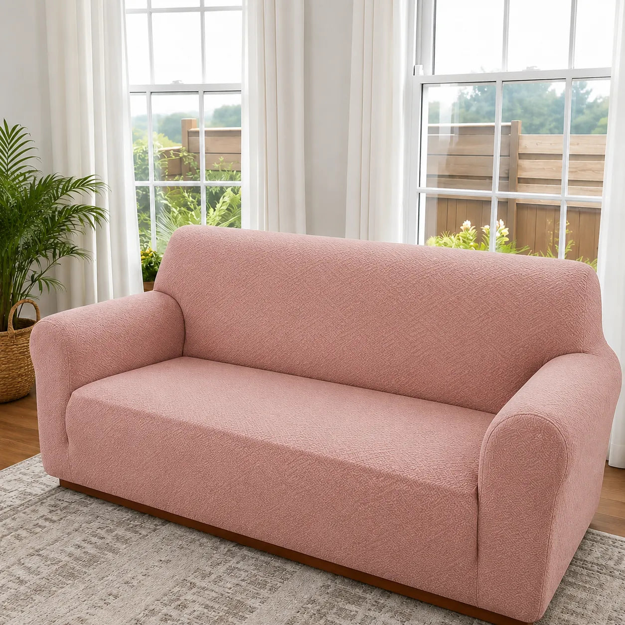 Jacquard Sofa Cover With Sculpted Texture