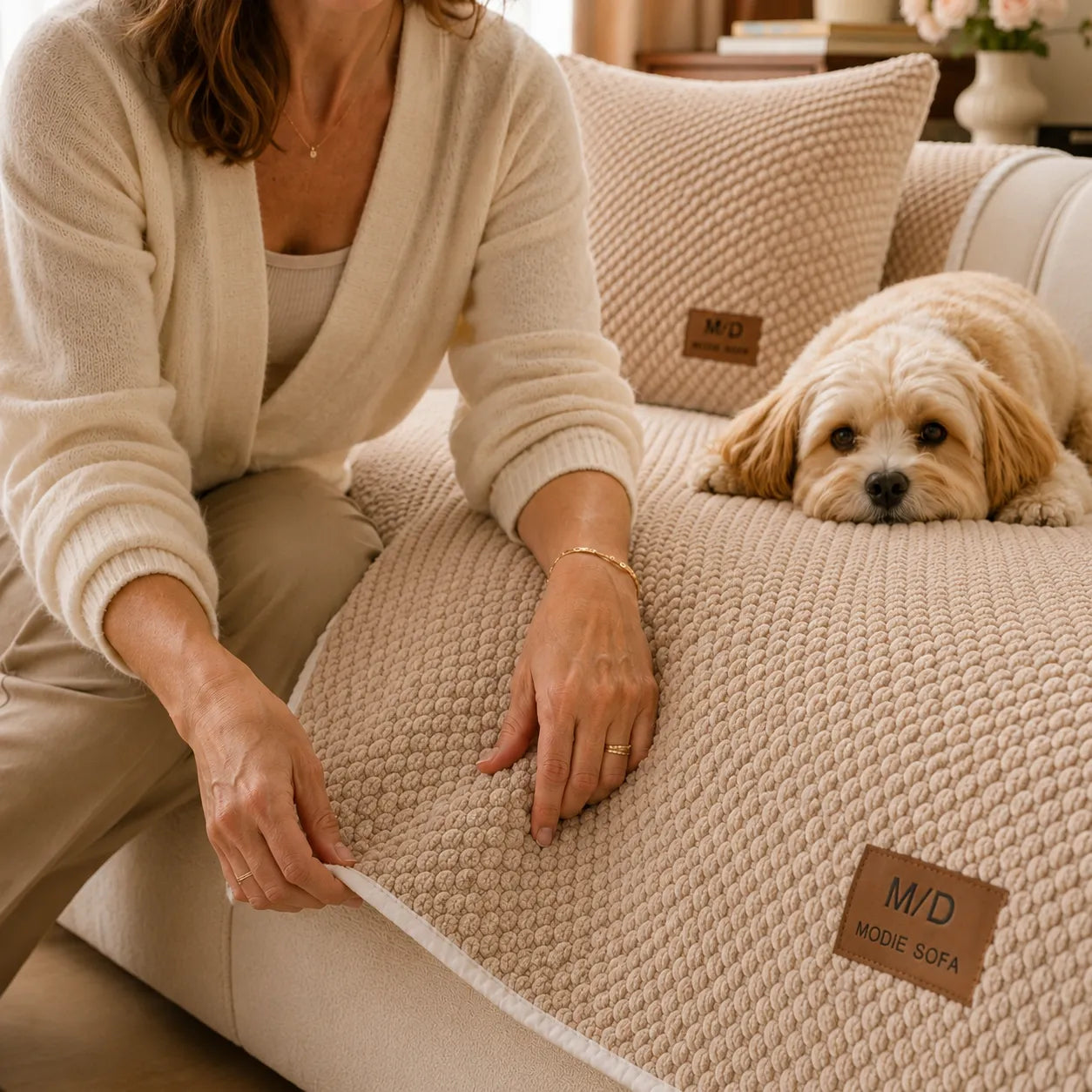Copertura per divano antiscivolo con stile a prova di animali domestici