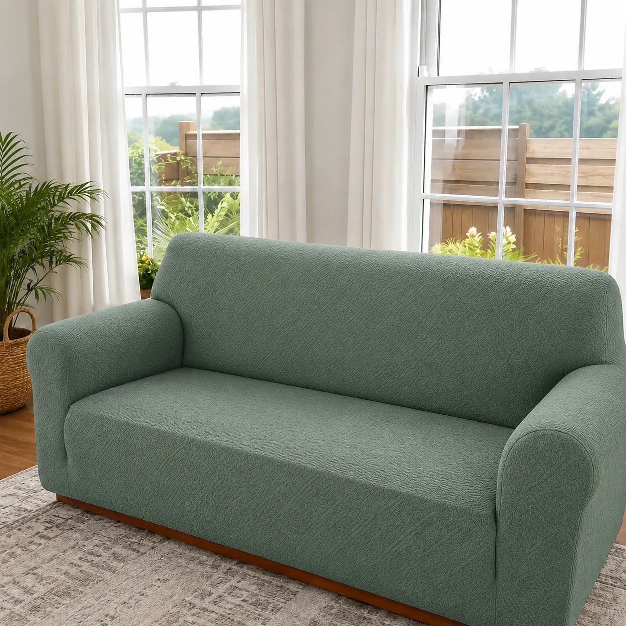 Jacquard Sofa Cover With Sculpted Texture