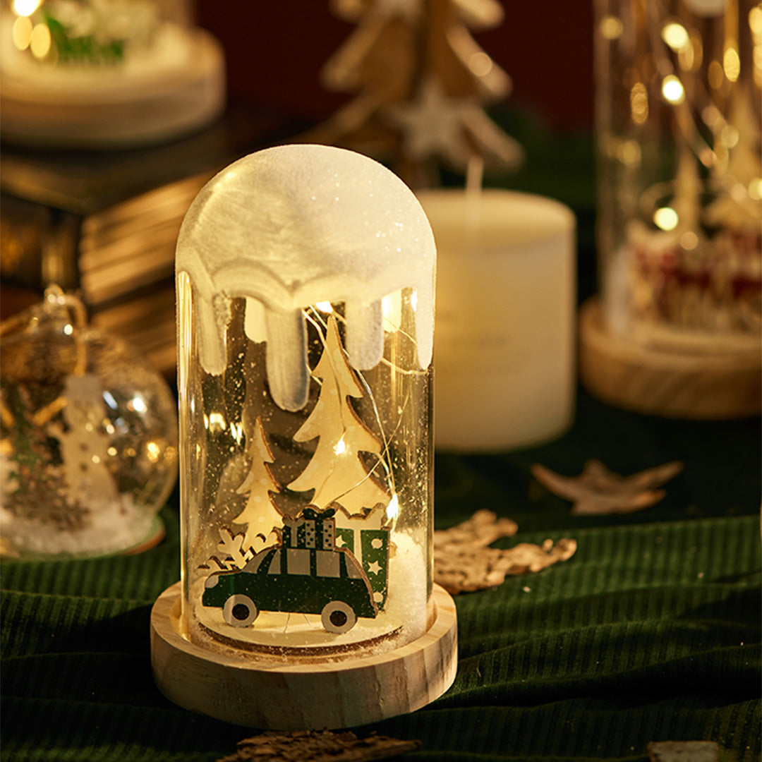 Snowy Glass Dome Lamp For Holiday Glow