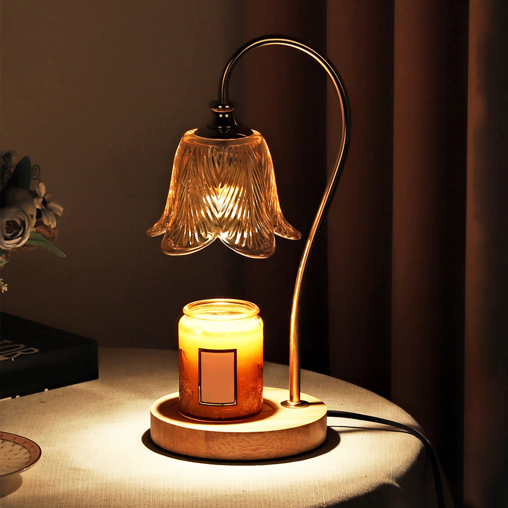 Lampada da tavolo con cera profumata in marmo per un'atmosfera senza fiamma