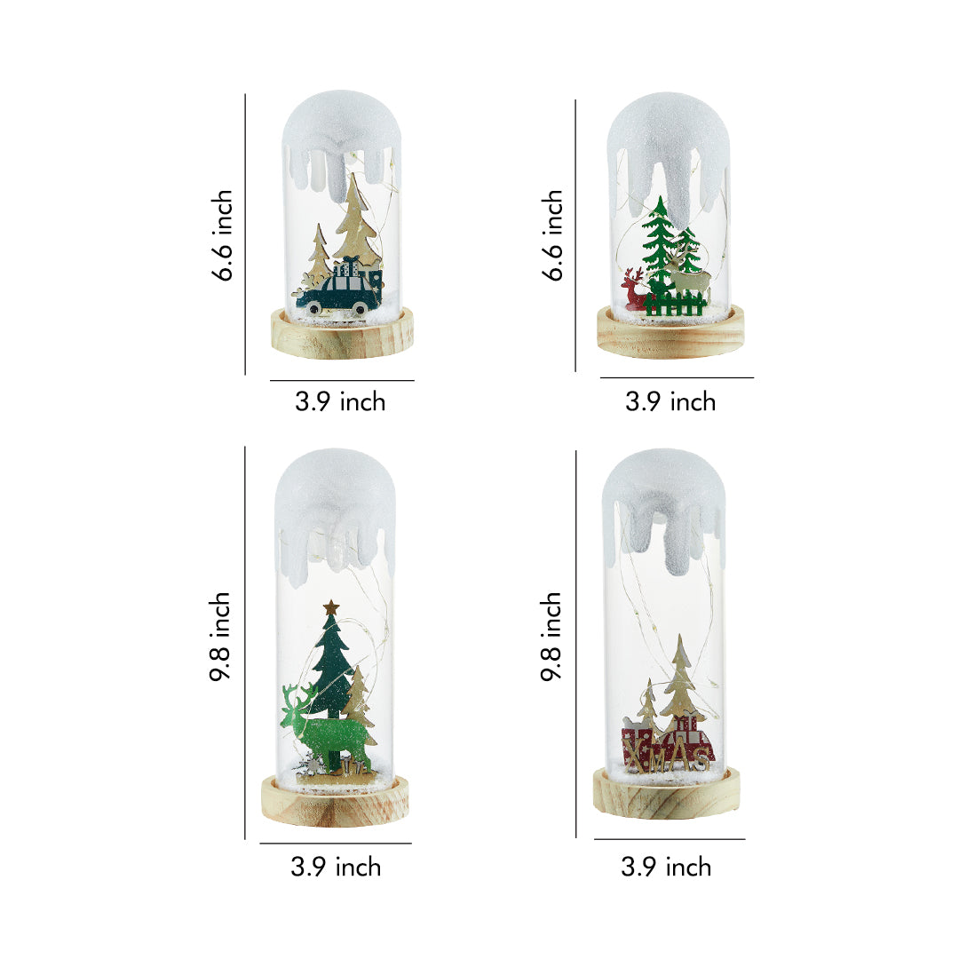 Snowy Glass Dome Lamp For Holiday Glow